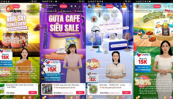 Sự xuất hiện của người dẫn ảo v&agrave; livestream tự động